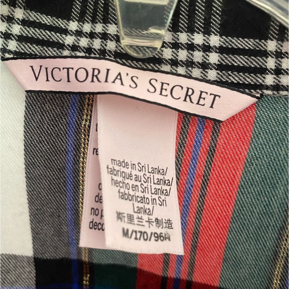 Victoria's Secret Plaid Flannel Romper M Rhinestone Tartan Pajama Panty Set NWT - Picture 6 of 10